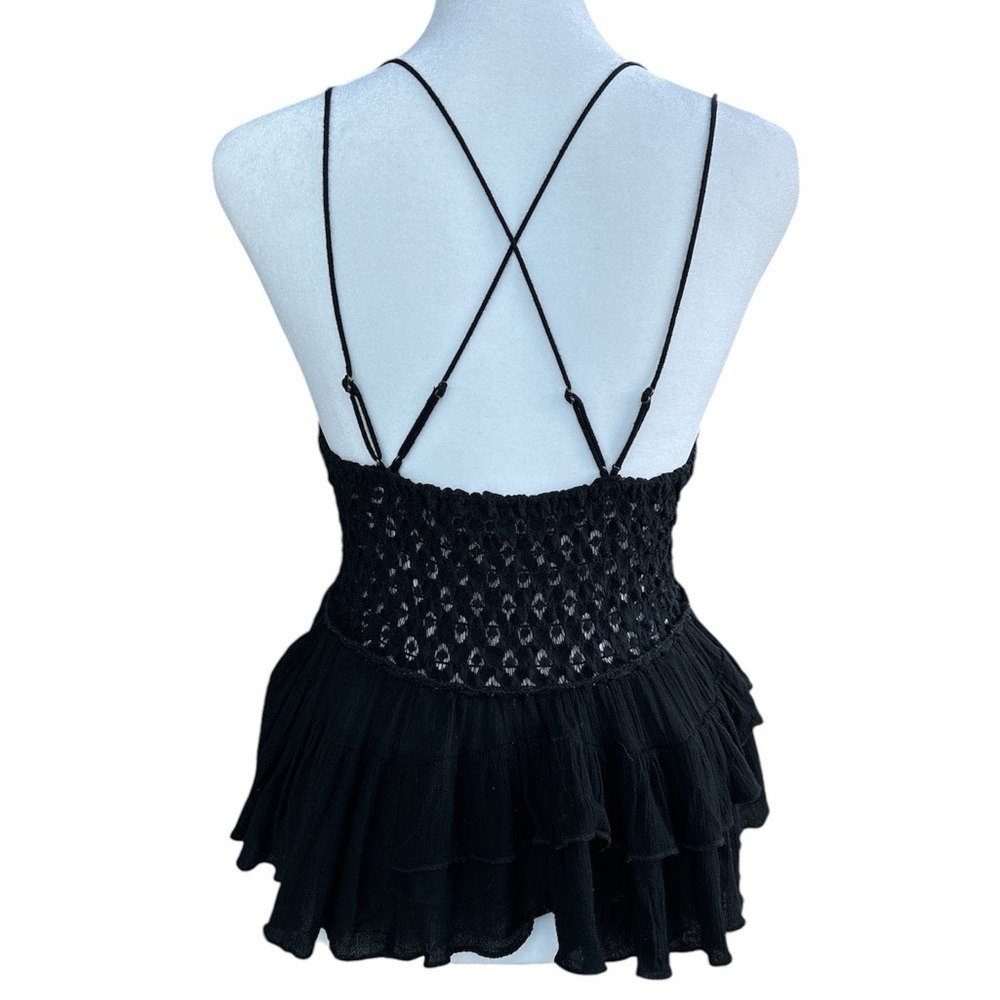 🚫 SOLD Free People Adell Cami Y2K Fairycore Black M - Picture 4 of 11